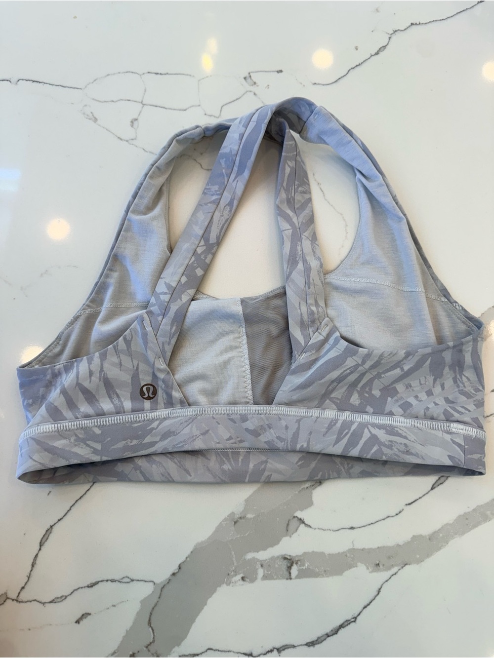 lululemon athletica Light Gray Printed Racerback Sports Bra